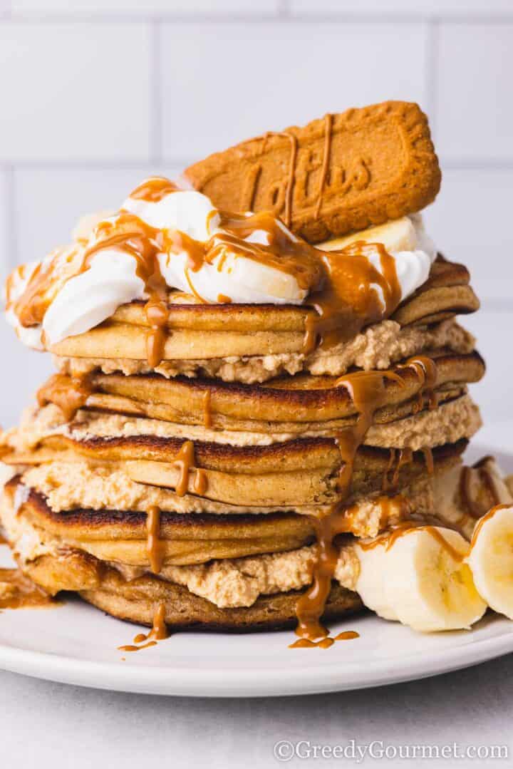 biscoff pancake pile.