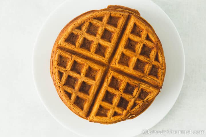 cooked malted waffle.