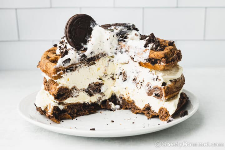 a slice of oreo waffles.