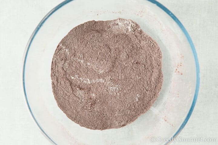 mixed dry ingredients in a bowl.