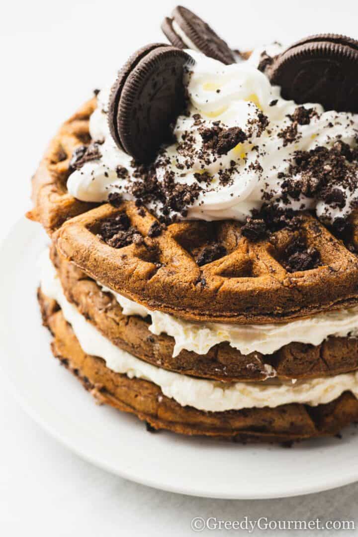 decorated oreo waffle.