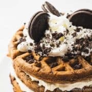 oreo waffles with cream filling.