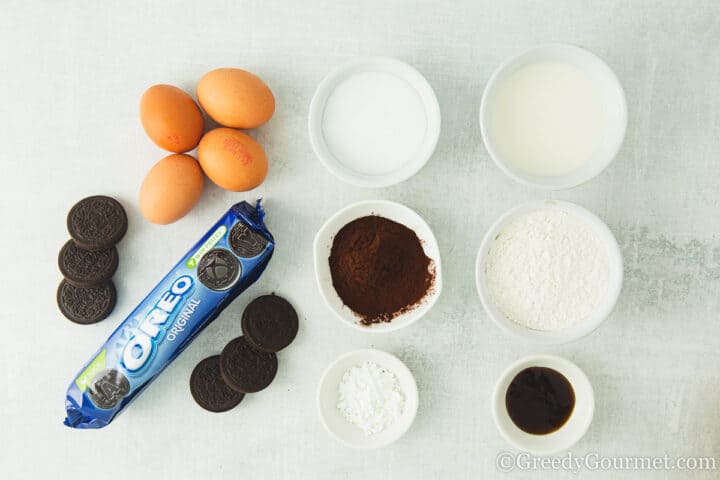 ingredients for oreo waffles,