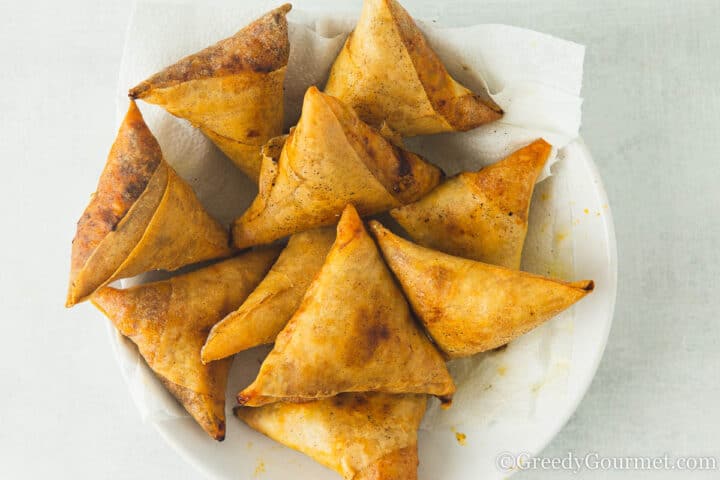 deep fried samosas.