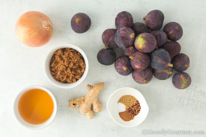 ingredients for fig chutney.