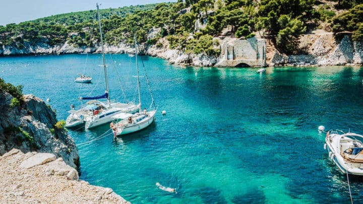 sailing in calanques.