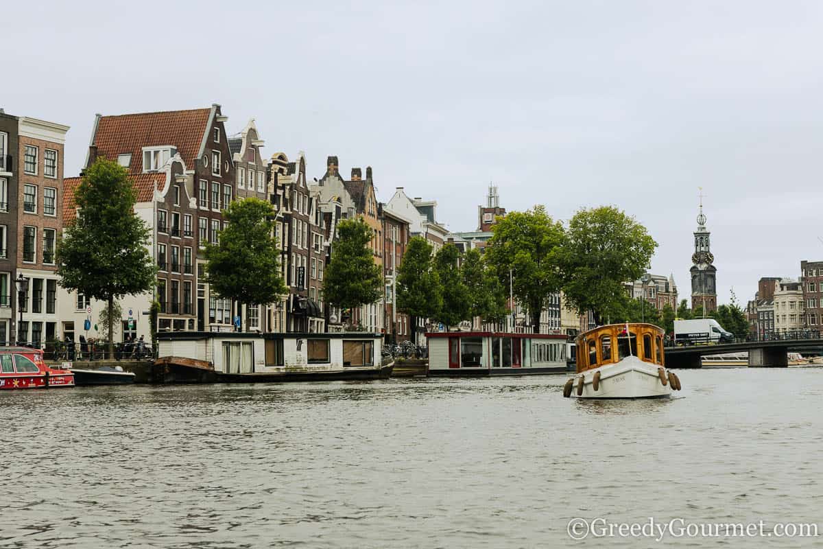 canal boat in water.