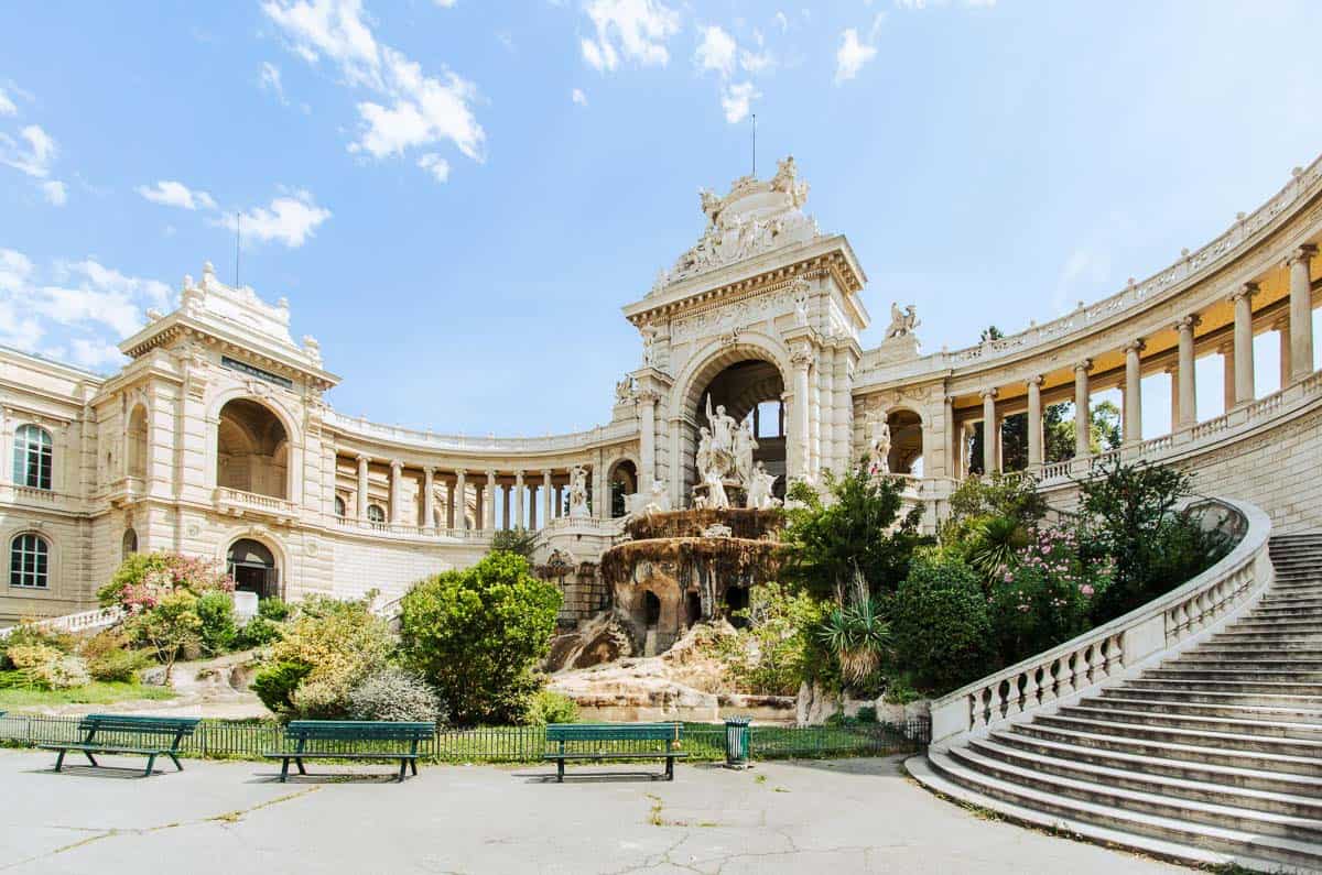 Outside view of Palais (Palace) Longchamp, Marseille, France