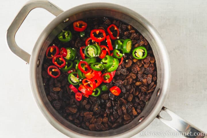 soaking raisins.