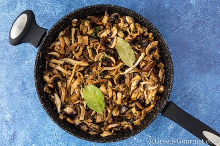 fried mushrooms in a pan.