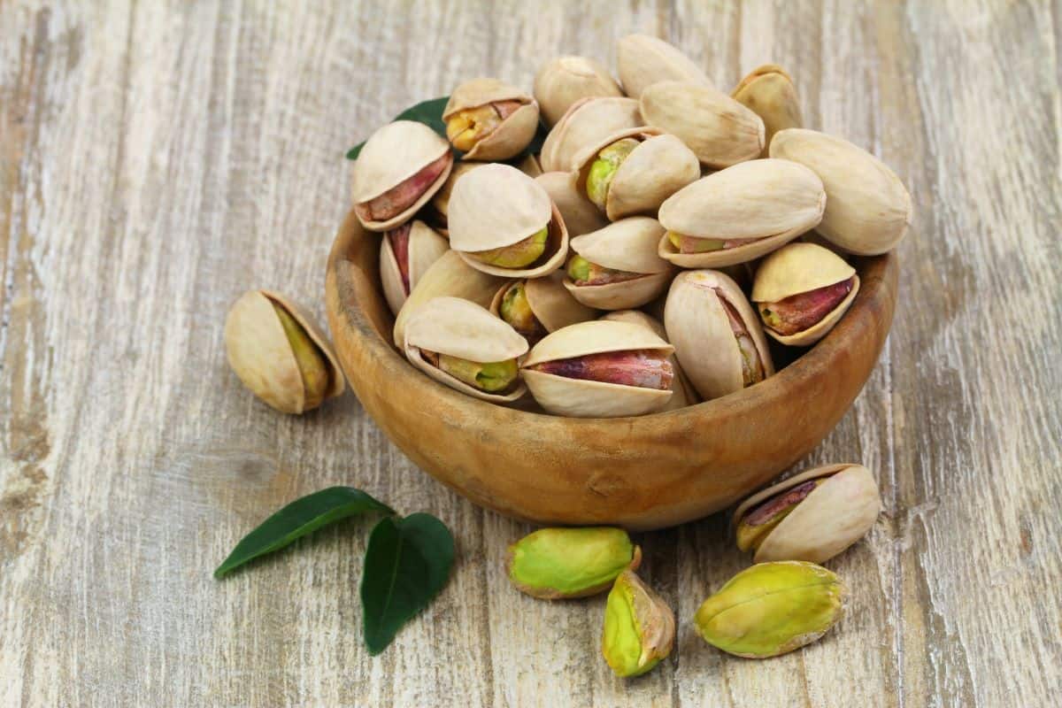 Pistachios in a bowl.