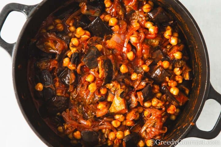 Cooked Eggplant Stew.