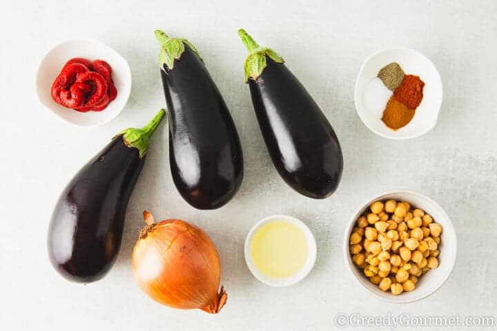 Ingredients for Persian Eggplant Stew.