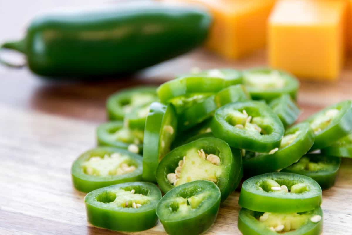 sliced jalapenos.