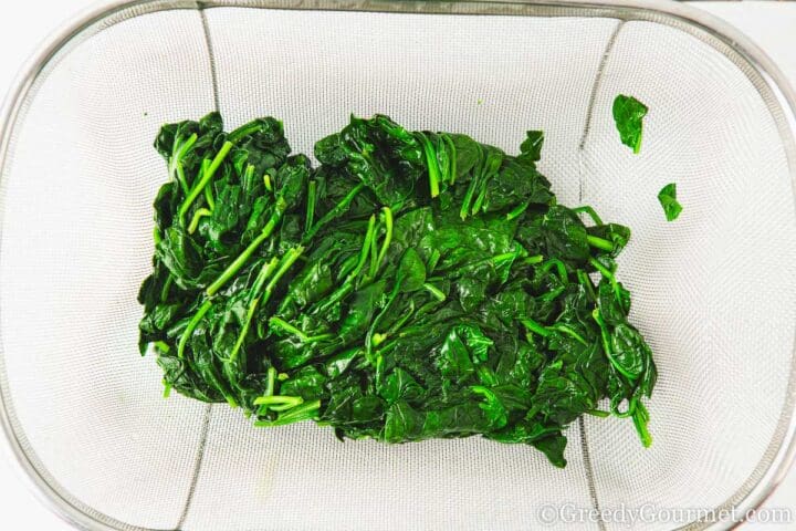 drained spinach.