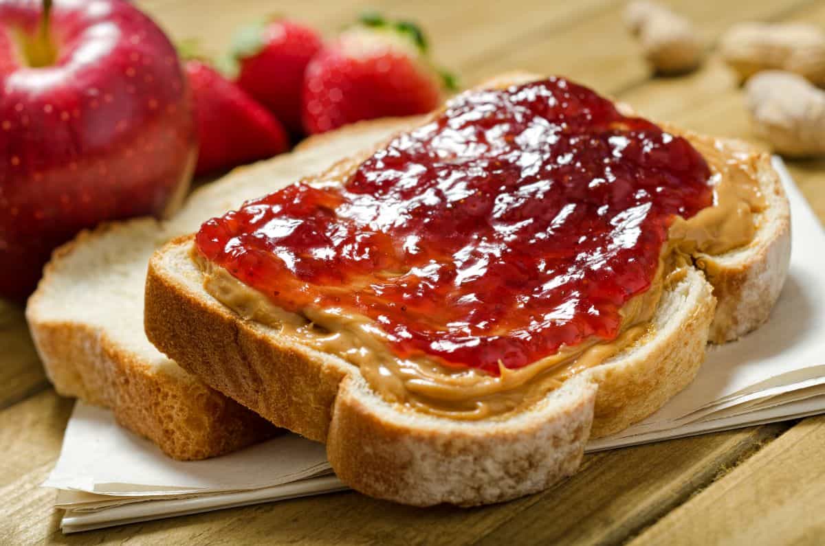 peanut butter and jelly sandwich.