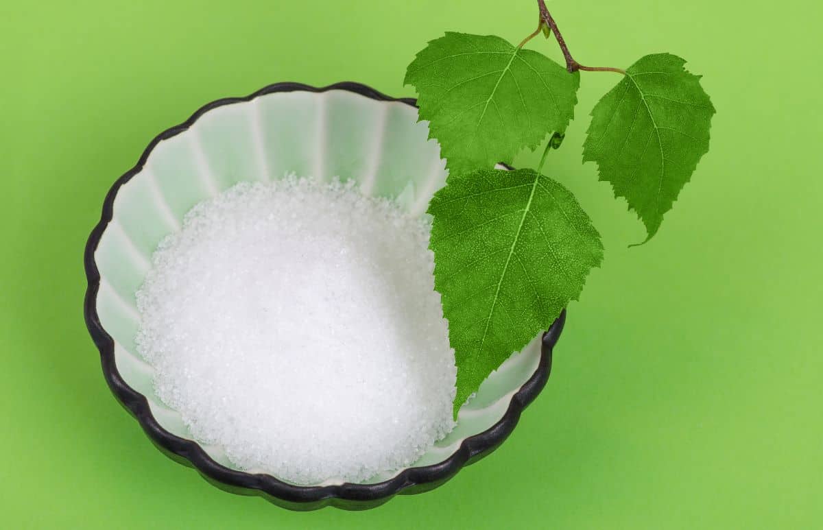 white sugar in a bowl.