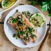 Salmon piccata.