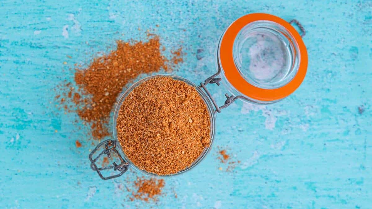 A homemade cajun seasoning recipe in a jar