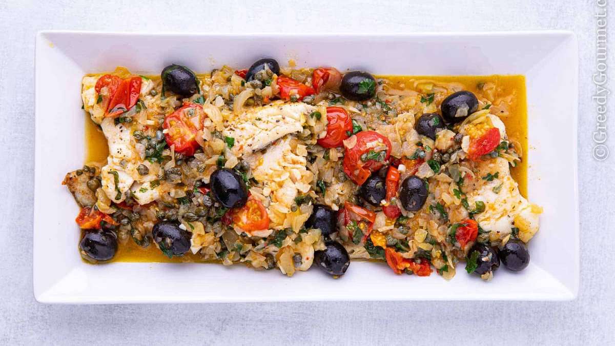 Plate of haddock as a italian fish recipe