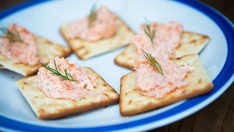 Smoked Salmon Pate on Crackers Platter