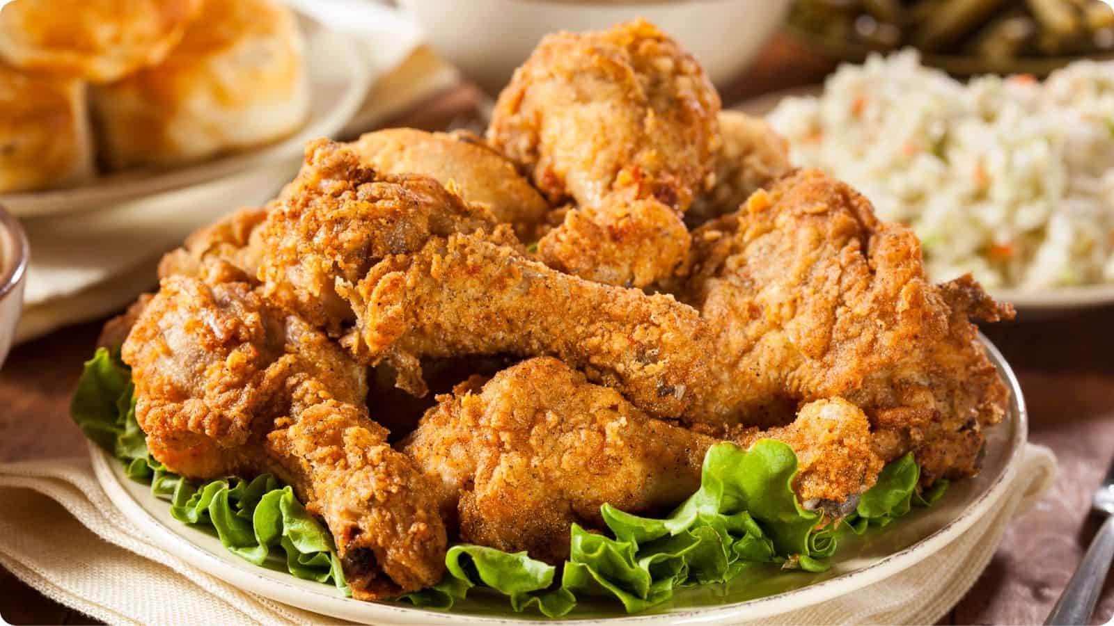 Southern Fried Chicken served in a plate. 