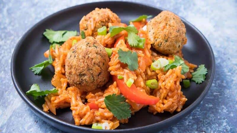 A finished bowl of Vegan Jambalaya