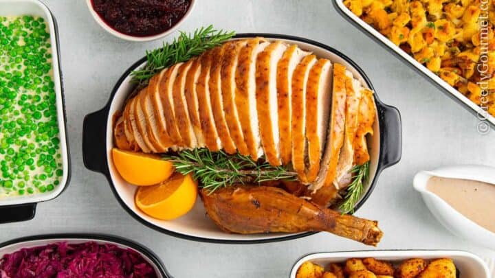 Aerial view of a thanksgiving turkey