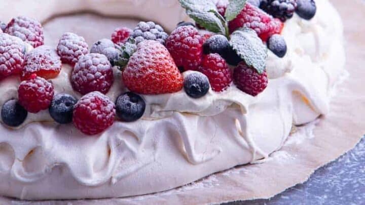Close up of a Christmas dessert recipe
