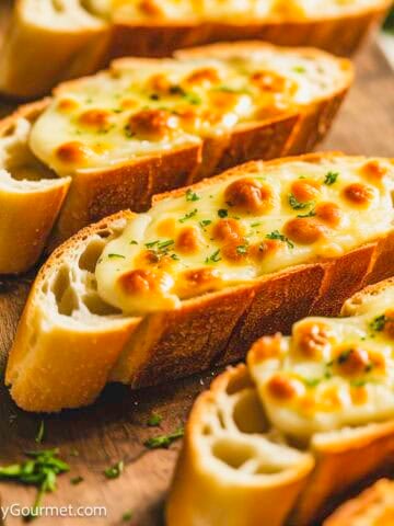 Cheesy garlic bread.