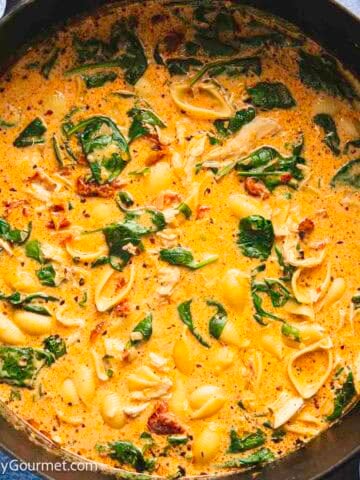 Marry me chicken soup in a pot.